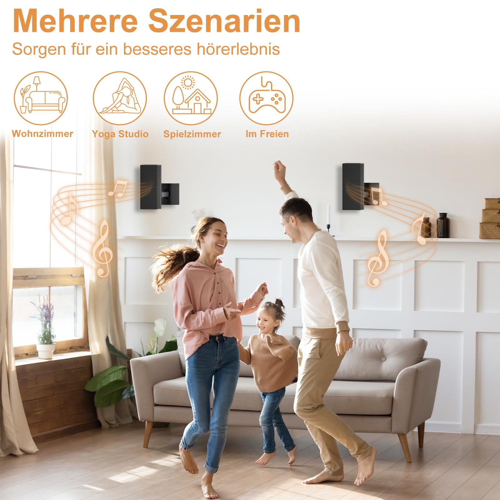 Lot de 2 supports muraux et de plafond pour haut-parleurs Bose UB-20, UB-20 Series II, WB-50 II, Lifestyle Serie, Soundtouch, angle réglable, noir