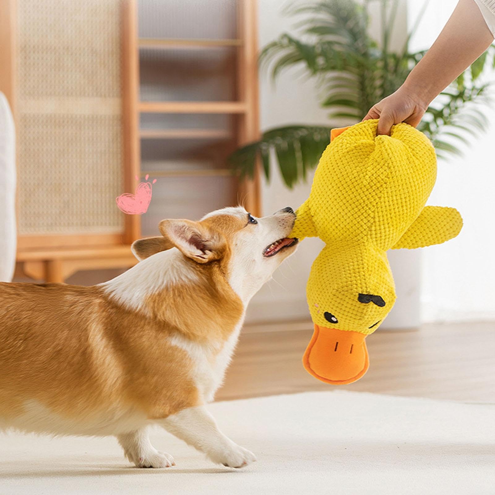 MagiDeal Mellow Dog Ente, Beruhigungs-Entenspielzeug für Hunde, Quietschspielzeug für Hunde, Spielzeug Mellow Dog Beruhigungs-Ente Mellow Dog Beruhigungskissen, 32cmx20cm