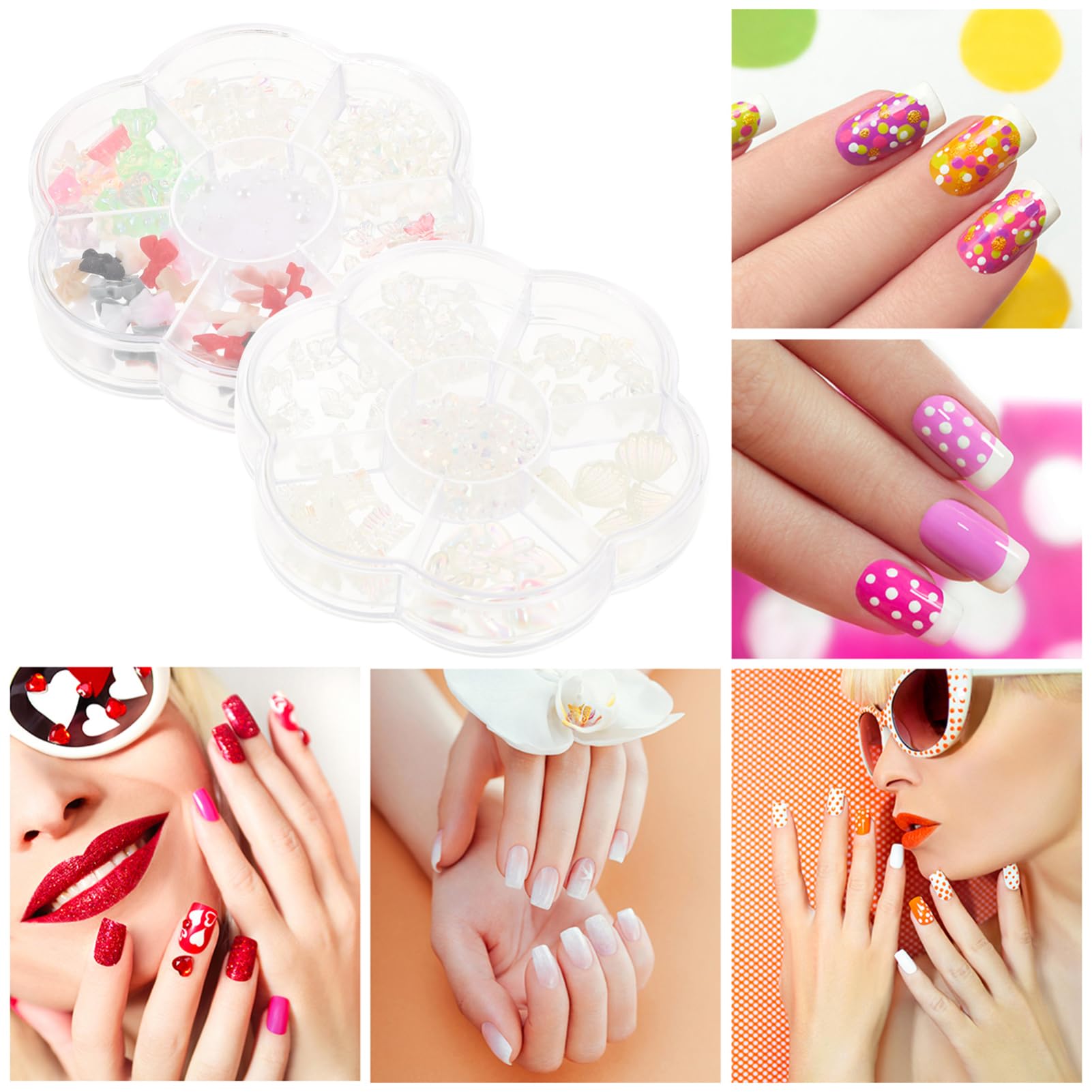 3 Set Decorazioni Per Unghie Charm Per Manicure Ciondoli Per Unghie Accessori Nail Art Unici Per Speciali 2 Scatole*3