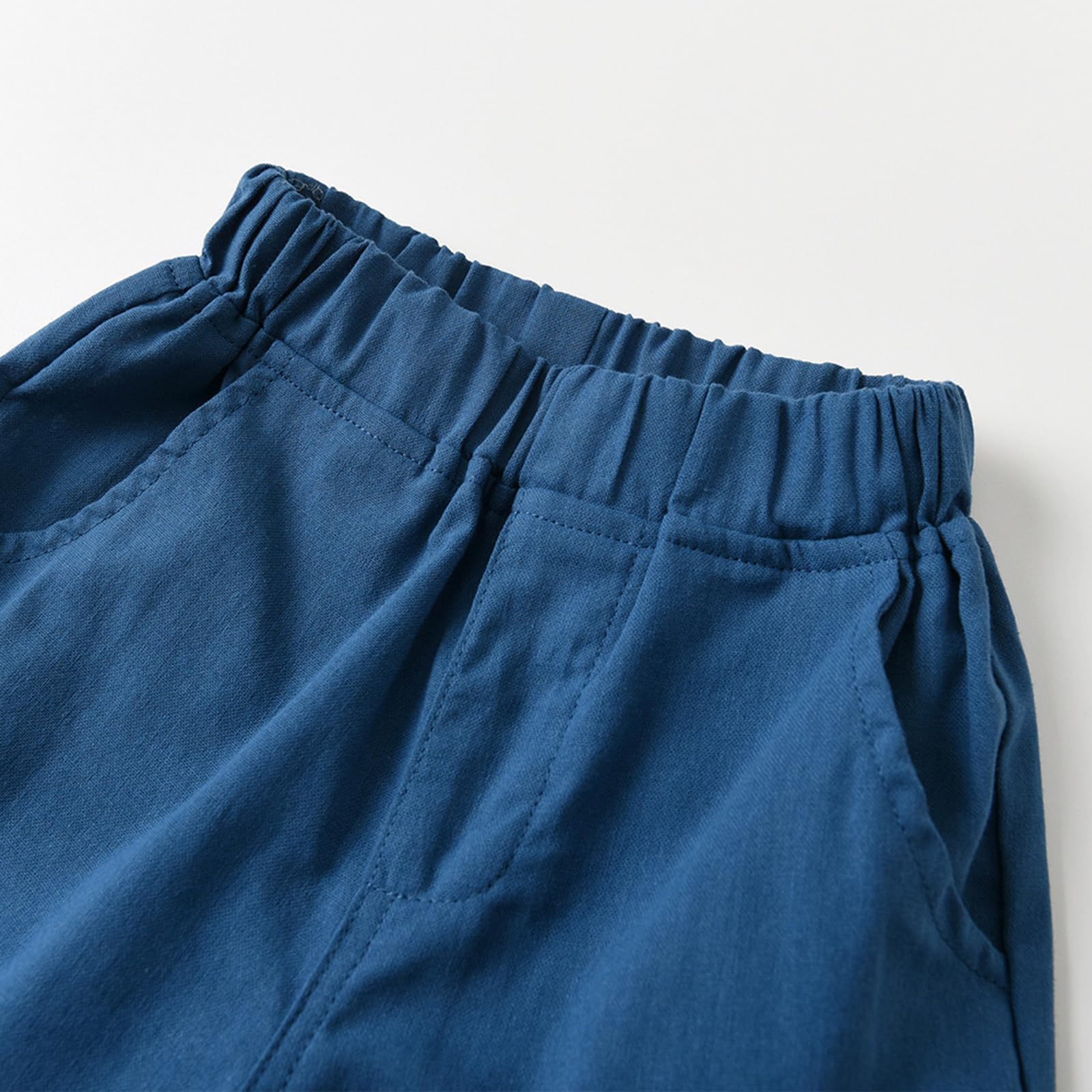 Kurzarm-Set für Jungen Einfarbiges Baumwollhemd mit Reverskragen Bequeme Shirts Lässige Shorts Atmungsaktiv Schnell Trocknend Oberteil Sommer Alter 2-6 Jahre