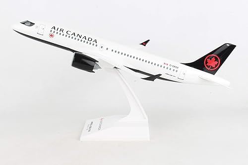 Miniatura 5 de Skymarks Air Canada Airbus A220-300 - Modelo a escala 1100, coleccionable a presión con licencia oficial con soporte de exhibición para mayores de