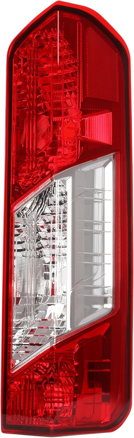 KUAFU Passenger Side Tail Light Compatible with 2015-2024 Ford Transit 150 250 350 350HD E-Transit Replacement for CK4Z13404A FO2801242 Taillight Rear Brake Tail Lamp Assembly (Red Lens+Clear Lens)