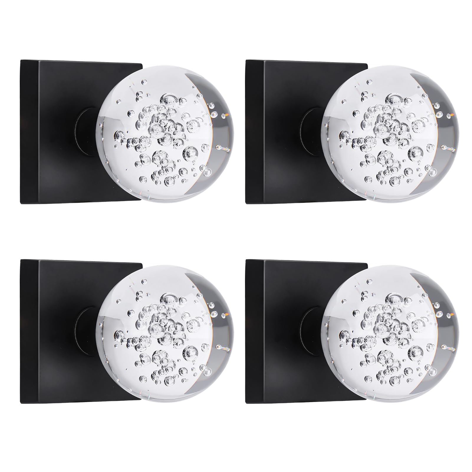 Crystal Door Knobs with Lock - Privacy & Brushed Nickel -15