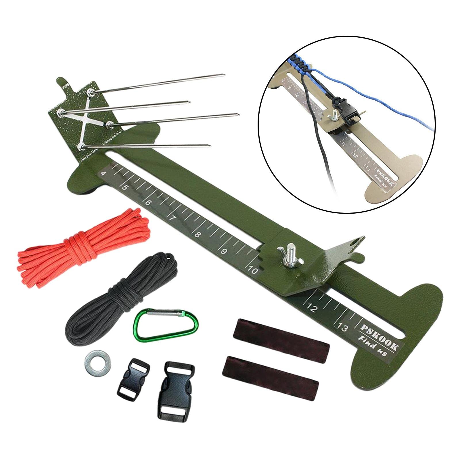 Paracord Armband Webrahmen Set Bastelwerkzeug Makramee Knüpfhilfe Edelstahl Funktion für Erwachsene für Outdoor Sport Camping Wandern Reisen