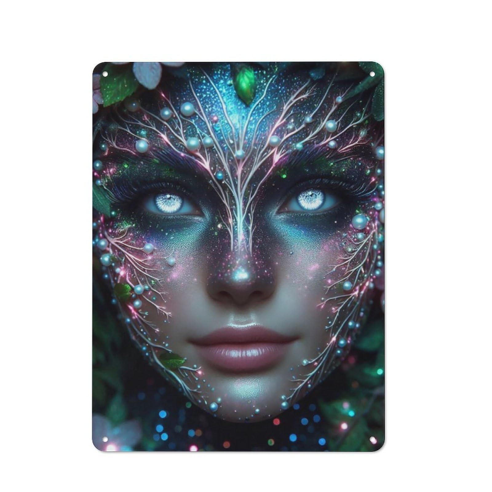 Junmoney Mystical Forest Portrait Retro-Style Metal Plaque 40X30cm For Garage Or Workshop, For Garage, Workshop And Man Cave Decoration