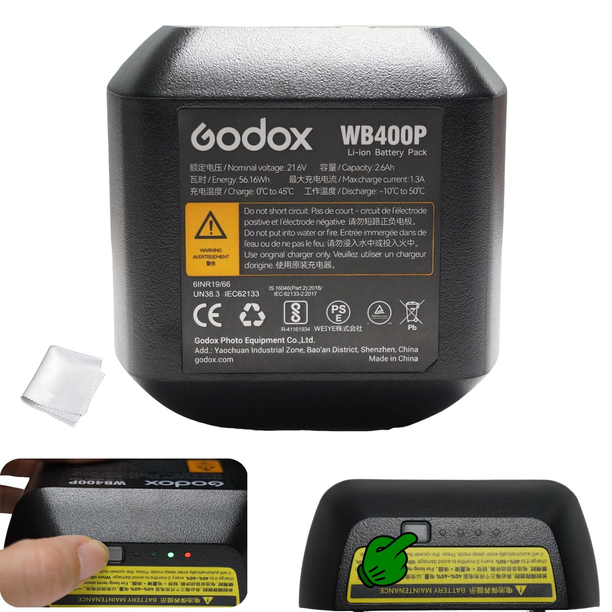 Amazon.com: GODOX WB400P Battery AD400 Pro II Flash Battery