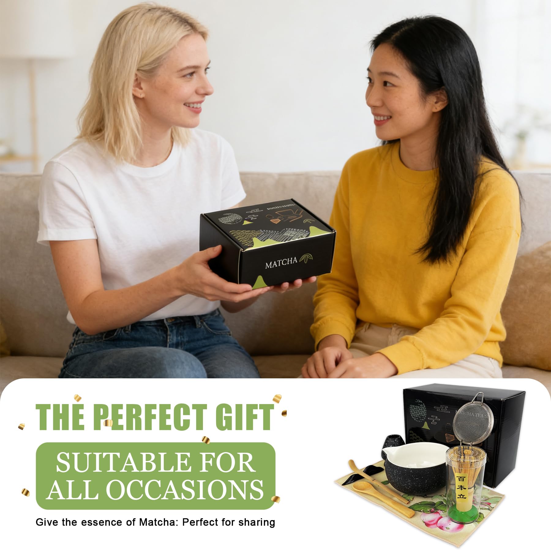 Set Matcha – Ciotola in Ceramica con Beccuccio Ergonomico, Frusta in Bambù, Cucchiaio e Supporto Inclusi, Kit Completo per la Cerimonia del Tè, Ideale per gli Appassionati della Cultura del Tè