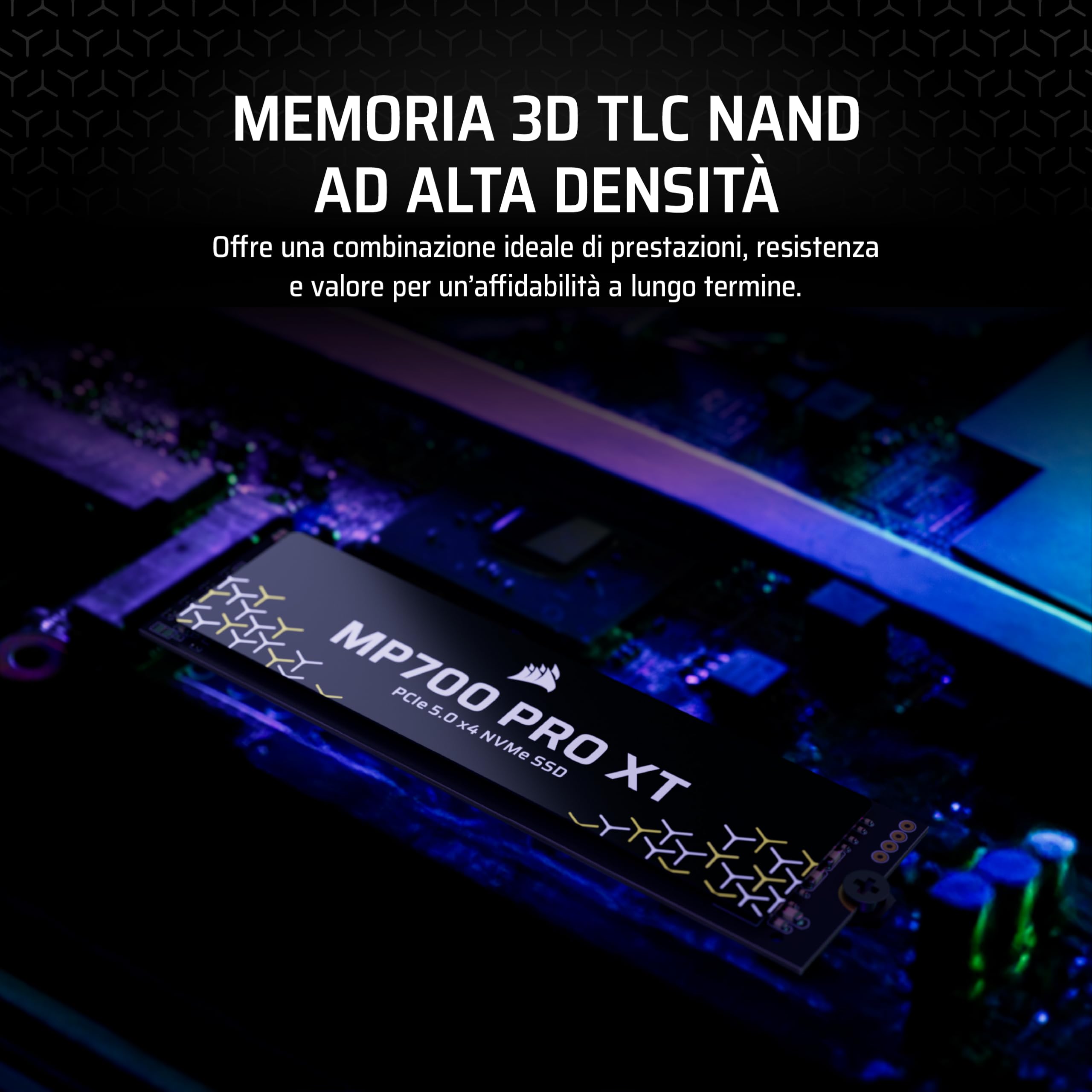 CORSAIR MP700 PRO XT 2TB SSD PCIe 5.0 NVMe M.2 - Fino a 14.900 MB/s, Velocità Gen5, DirectStorage Pronto per PC da Gioco - Nero