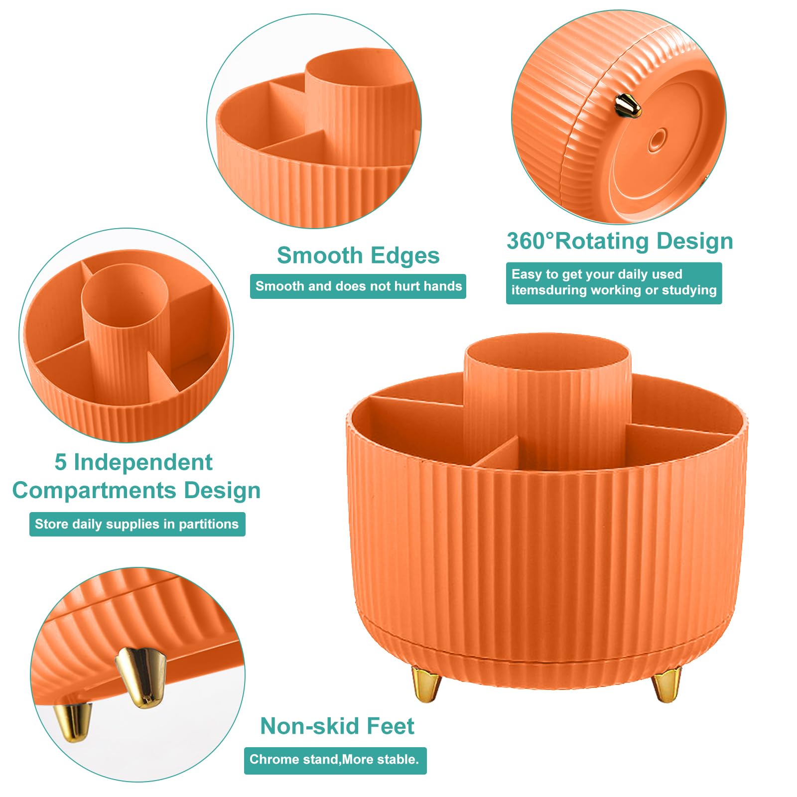 Lenfuos Rotating Pen Pencil Holder Desk Organiser - Image 4