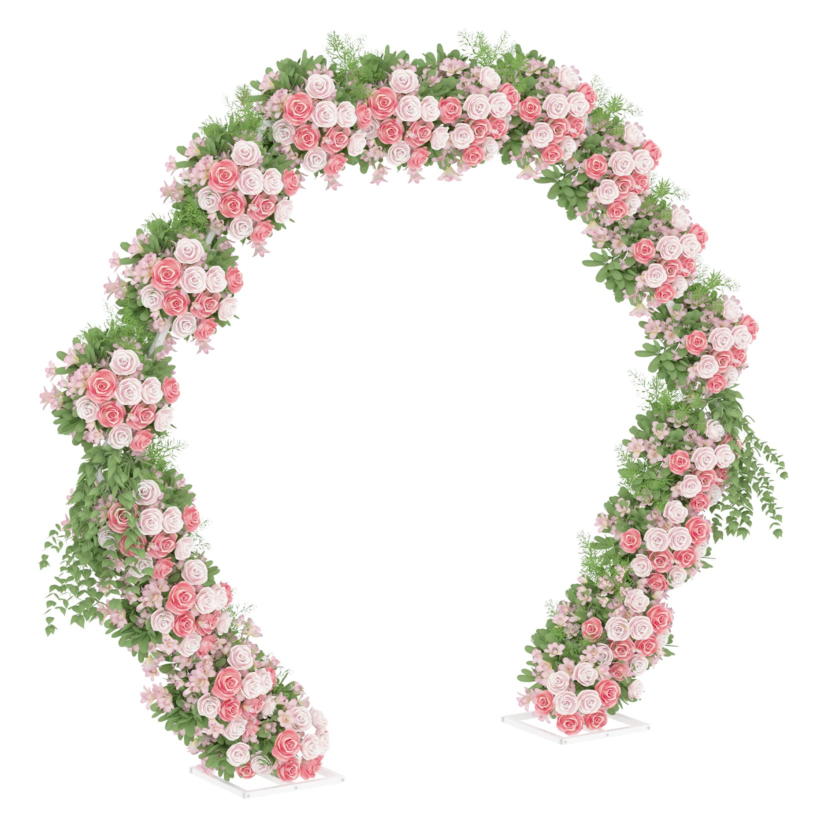 Arche Hexagonale Mariage Métal φ2.2m – Support Fond Voilage, Ballon, Fleur – Décoration Cérémonie, Fête, Anniversaire, Photobooth, Noël – Blanc