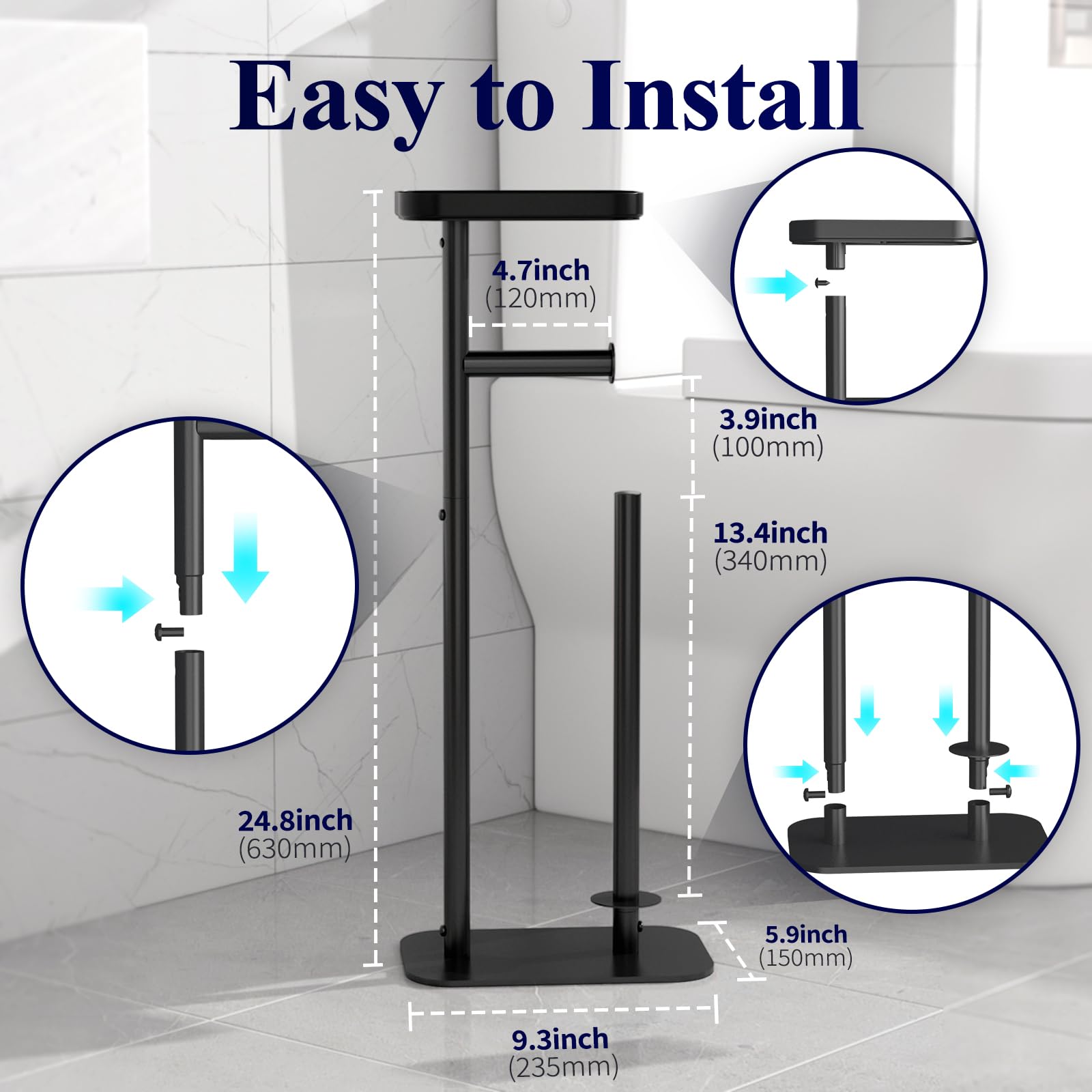 Black Metal Toilet Paper Holder R742220