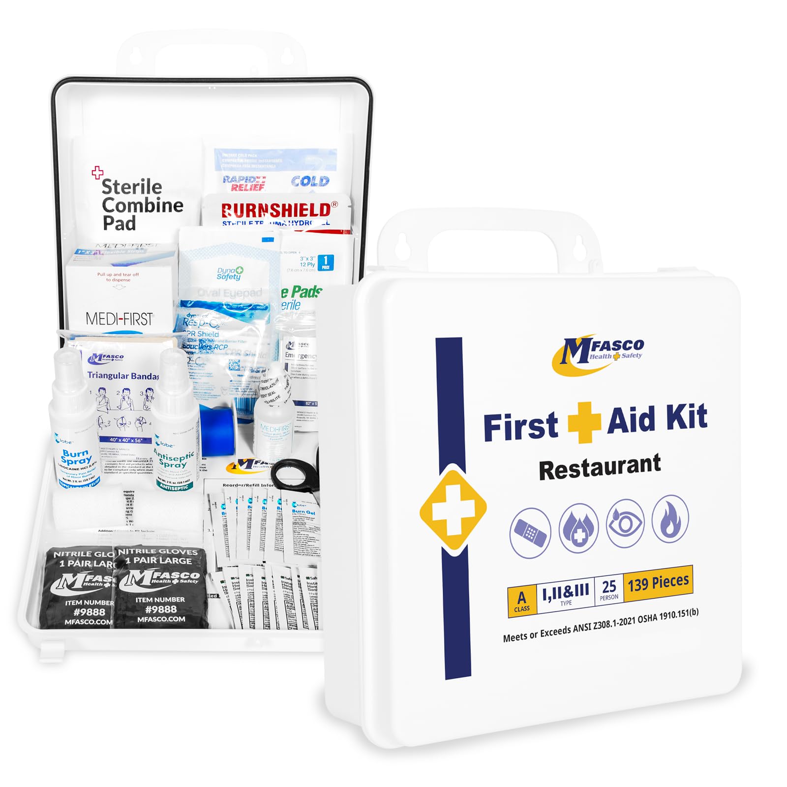 Amazon.com: MFASCO 2021 OSHA Class A Restaurant First Aid Kit Amazon.com: MFASCO 2021 OSHA Class A Restaurant First Aid Kit