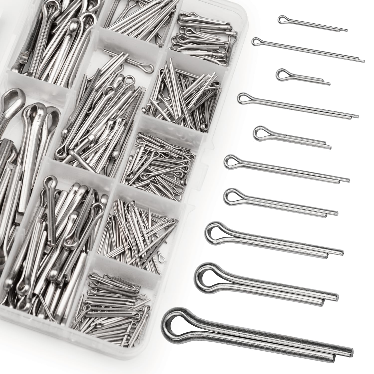 310 Pz Coppiglie Acciaio Inox, Coppiglie Spaccate Cotter Pins, Perni Divisi, Copiglie di Sicurezza Acciaio Inox per Autocarri, Trattori, Tosaerba, Auto, Camper, Meccanici, Garage, Officina