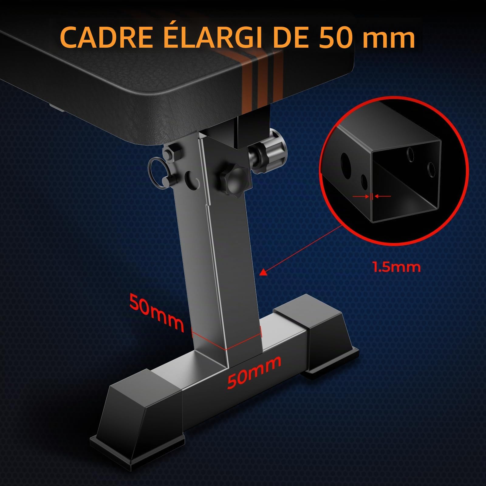 Banc de musculation plat de 550 kg avec appui-tête – Bonvork 138 cm rallongé, banc de fitness, banc de fitness, banc plat pour la salle de fitness à domicile, la musculation, le développé couché pour