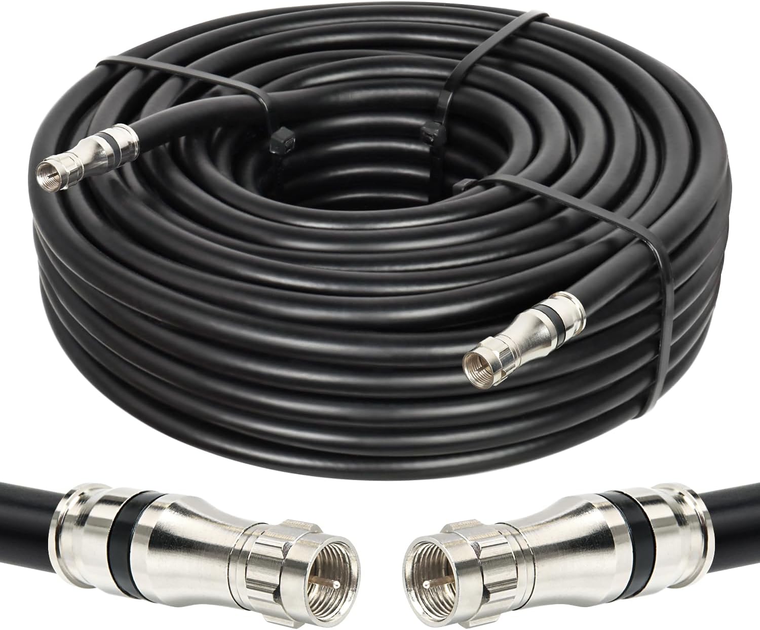 RG11 Coaxial Cable 60ft,Low Loss 14AWG RG11 Coax Cable 75ohm with F Type Connector High Definition for CATV,Satellite Dish,VHF/UHF,Radio,TV Antennas