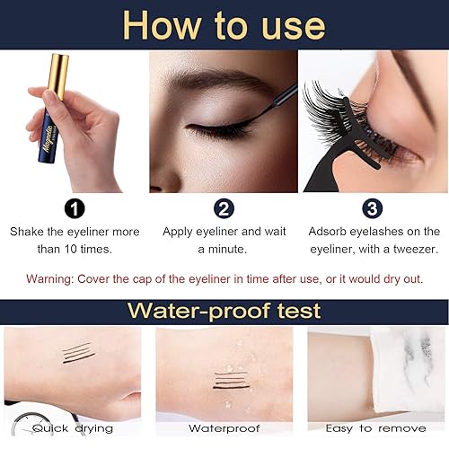 Miniatura 5 de Pestañas magnéticas con kit de delineador de ojos, pestañas magnéticas SevenCrown de aspecto natural con 4 tubos de forro magnético mejorado,