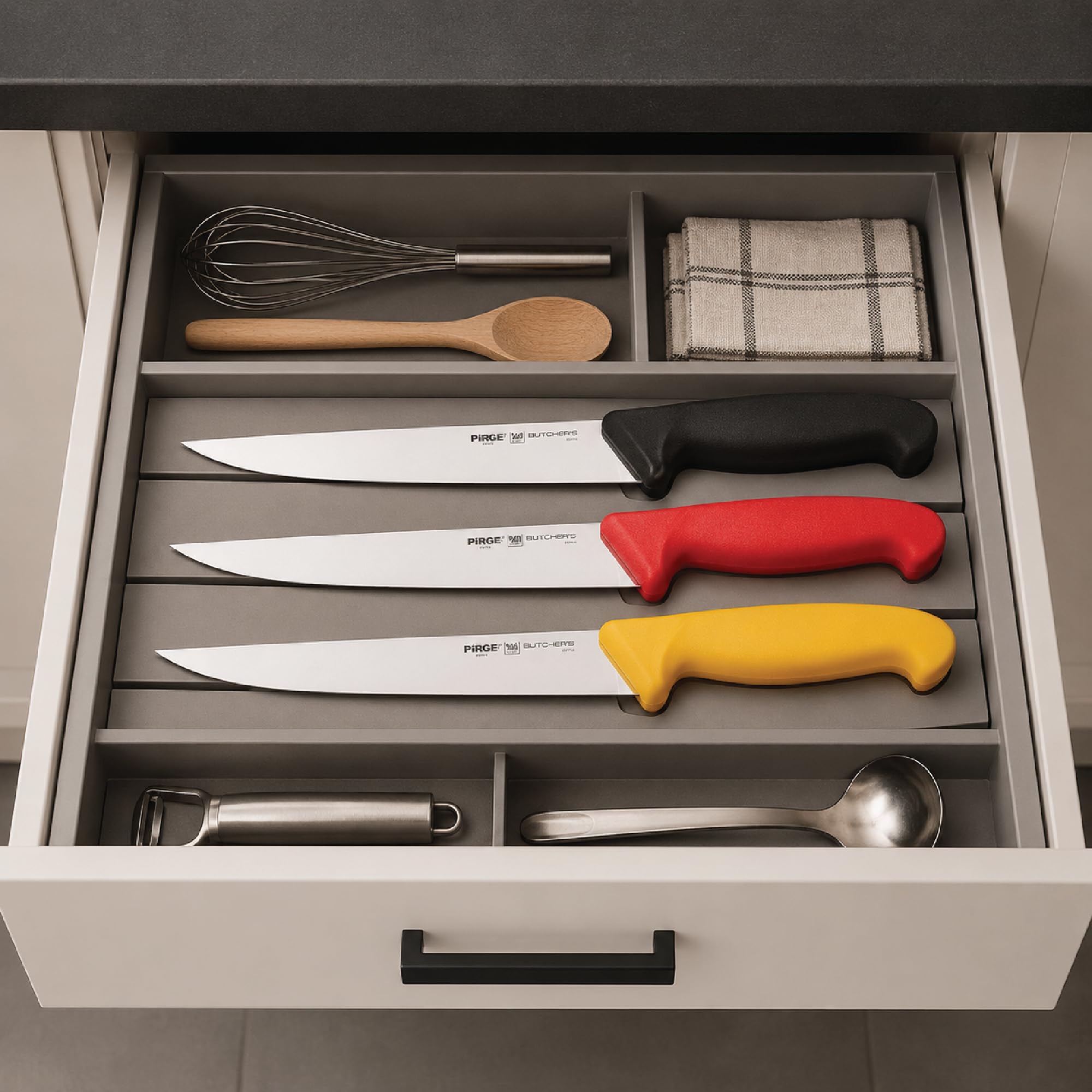 Pirge BUTCHER'S MIG Metzgermesser I Scharfes Fleischmesser aus Edelstahl I Profi Küchenmesser mit Ergonomischem Griff I Universalmesser für Fleisch, Gemüse und Lebensmittel I Kochmesser für Küche