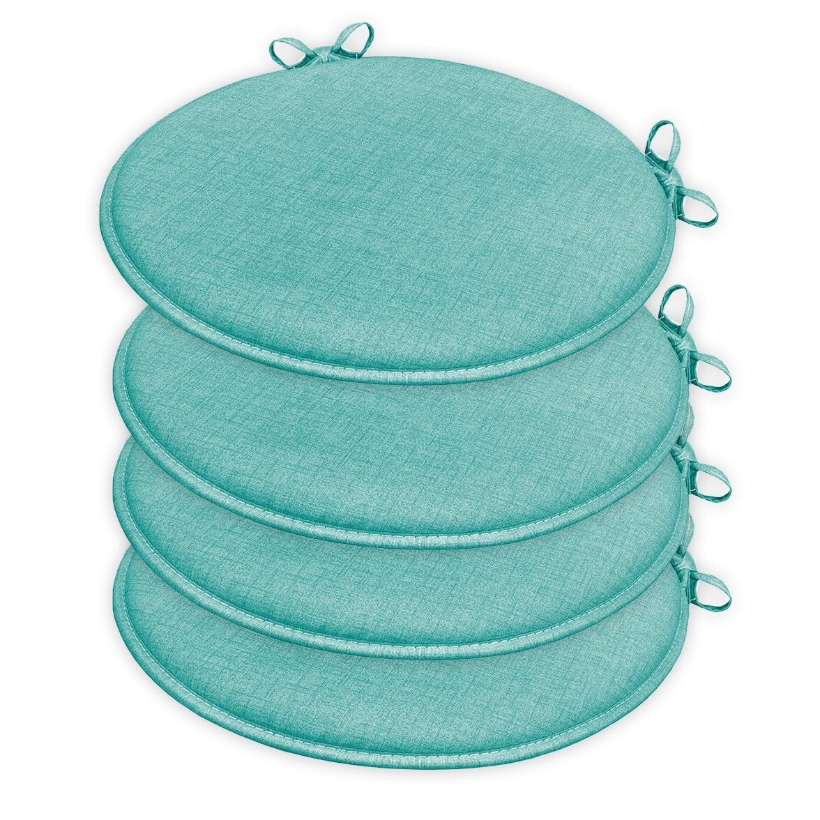 Coussins de chaise ronds lavables en coton turquoise emmevi pour assises dures et inconfortables
