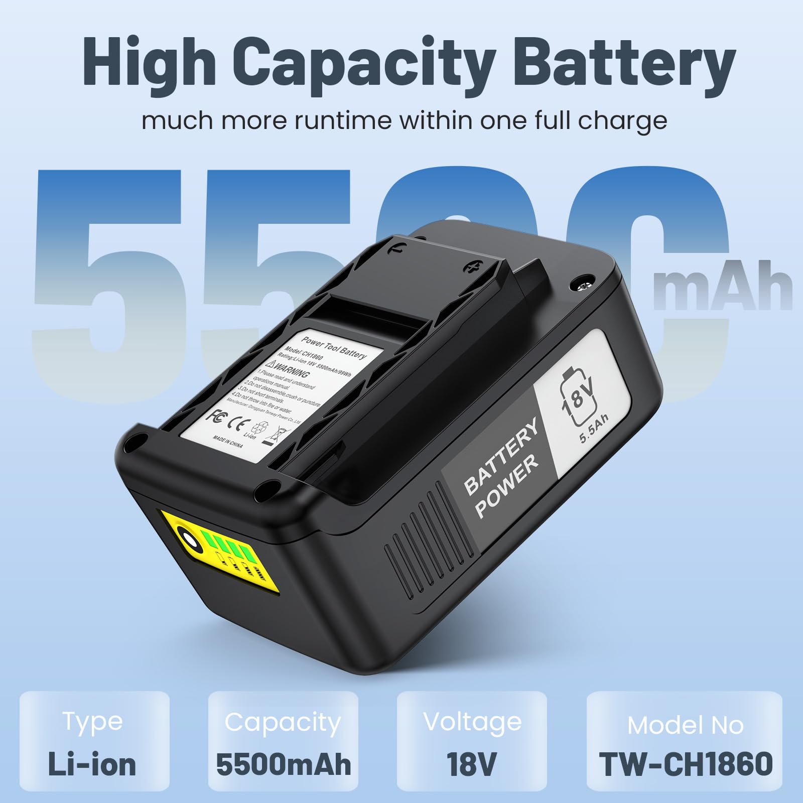 Batería de repuesto de 18 V y 5500 mAh para herramientas eléctricas Karcher, batería de iones de litio compatible con Kärcher todos los dispositivos de la plataforma de batería de 18 V
