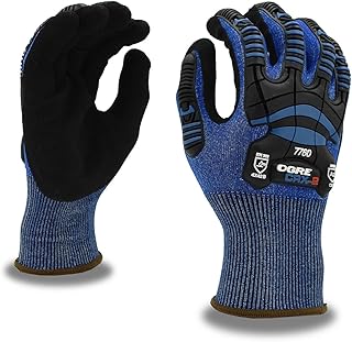 Cordova 7760 Impact Gloves, CRX Fiber, 18-Gauge, Sandy Nitrile Coating for Grip, TPR Impact Protection, Cut-Resistant, Touchscreen Fingertips, Sonic Welding, Food Grade, Comfortable, Medium