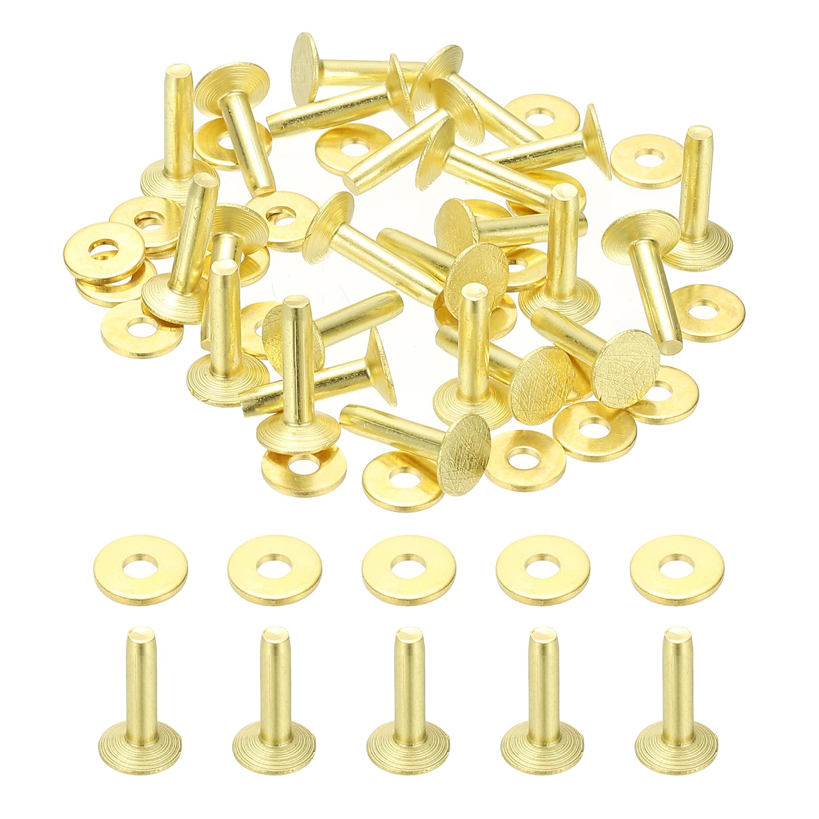 PATIKIL 9x3.3x14mm Leather Rivets and Burrs