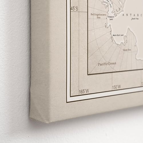 Miniatura 3 de Mapa del mundo en lienzo con tablero de corcho - Letras inglesas - Decoración decorativa de pared para todas las habitaciones - Cuadros en lienzo