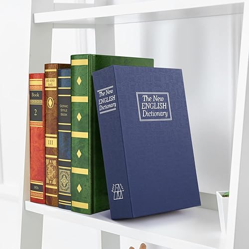 Miniatura 8 de Caja fuerte con cerradura para libros, color rosa caja secreta Ohuhu con compartimento secreto, pequeña caja fuerte para el hogar, caja de libros