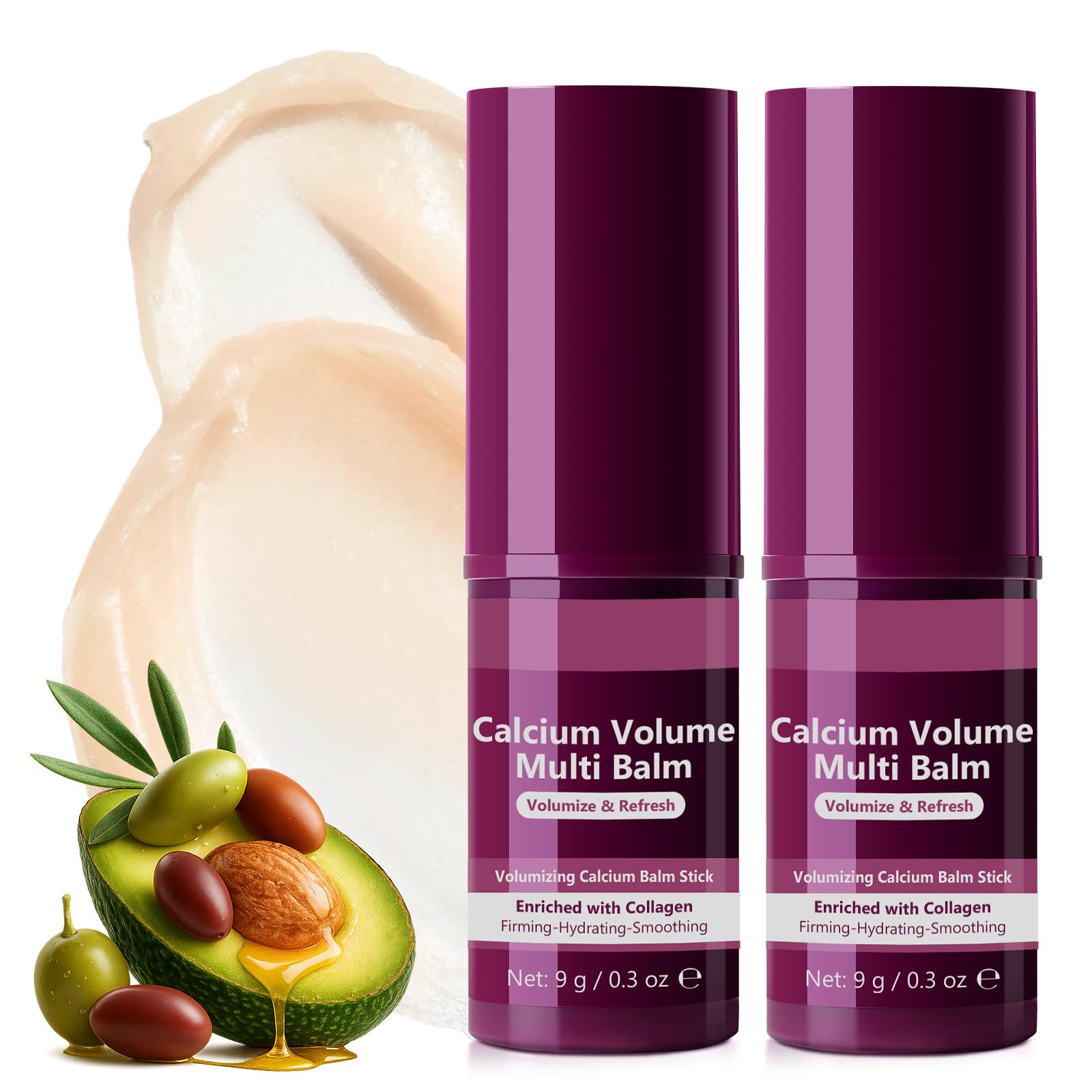 Calcium Multi Balm Stick, Calcium Volume Multi Balm, Collage Moisturizing Stick per anti invecchiamento, idratante e rassodante, adatto per occhi, viso e collo, tutti i tipi di pelle