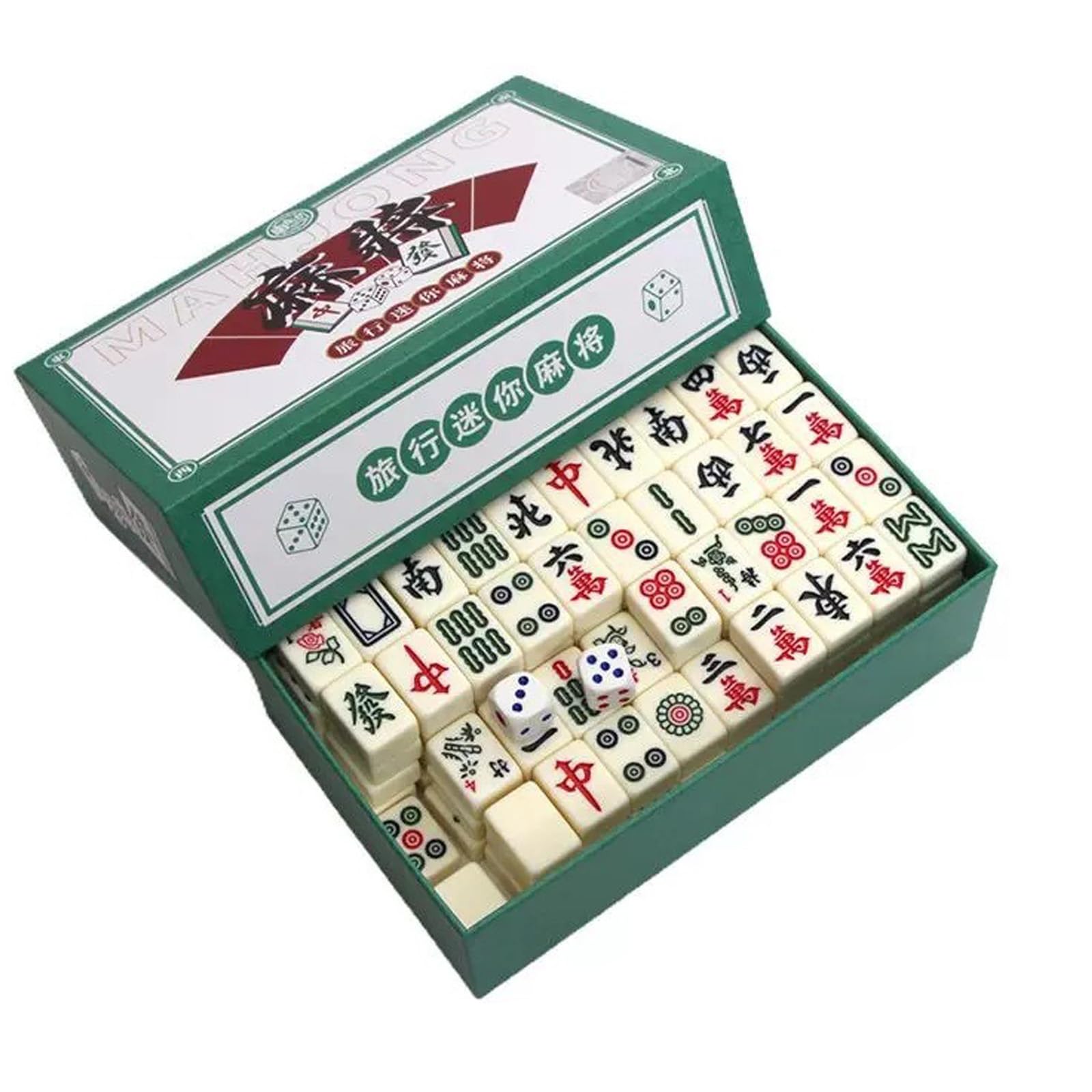 EIMZU Mini Mahjong Set - Traditionelles Chinesisches Brettspiel Mit 144 Steinen - Tragbarer Tabletop Spielset