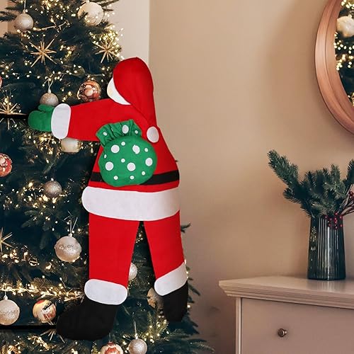 Miniatura 5 de Papá Noel colgante de Navidad, 54.4 pulgadas, decoración de Navidad al aire libre para árbol de Navidad estrellado, decoraciones de Papá Noel para