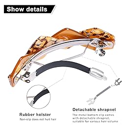 Mistofu 3 Pcs Barrettes for Women - Large French Hair Pins, Retro Clasps for Thick Hair Accessories (mahua5)