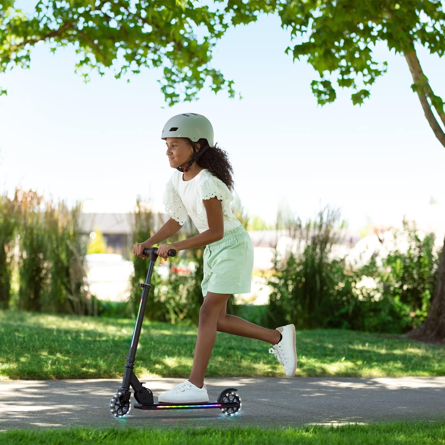 Jetson Mars 2-Wheel Light-Up Kick Scooter, Portable Scooter for Kids with Light-Up 4.6-Inch Wheels, Adjustable Handlebar Height, Foldable Design, Ages 5+