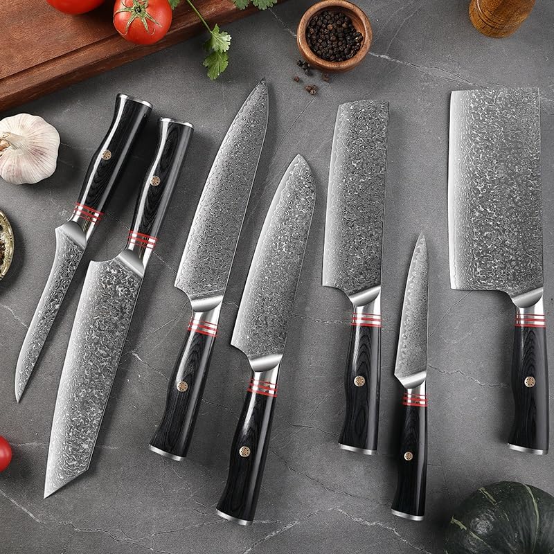 Set de Cuchillos Cocina 7 Piezas Acero Damasco miniatura 3