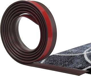 9.84FT Floor Transition Strip Self Adhesive Floor and Carpet Edging Trim PVC Carpet Threshold Transition Strips for Uneven Floors-5mm Drop (Brown)