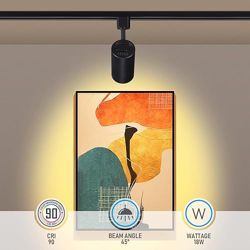 Miniatura 4 de LEONLITE Cabezales de luz LED de pista de 18 W, 5 CCT, tipo H, 2700 K3000 K3500 K4000 K5000 K seleccionables, cabezales de luz de pista tipo H de