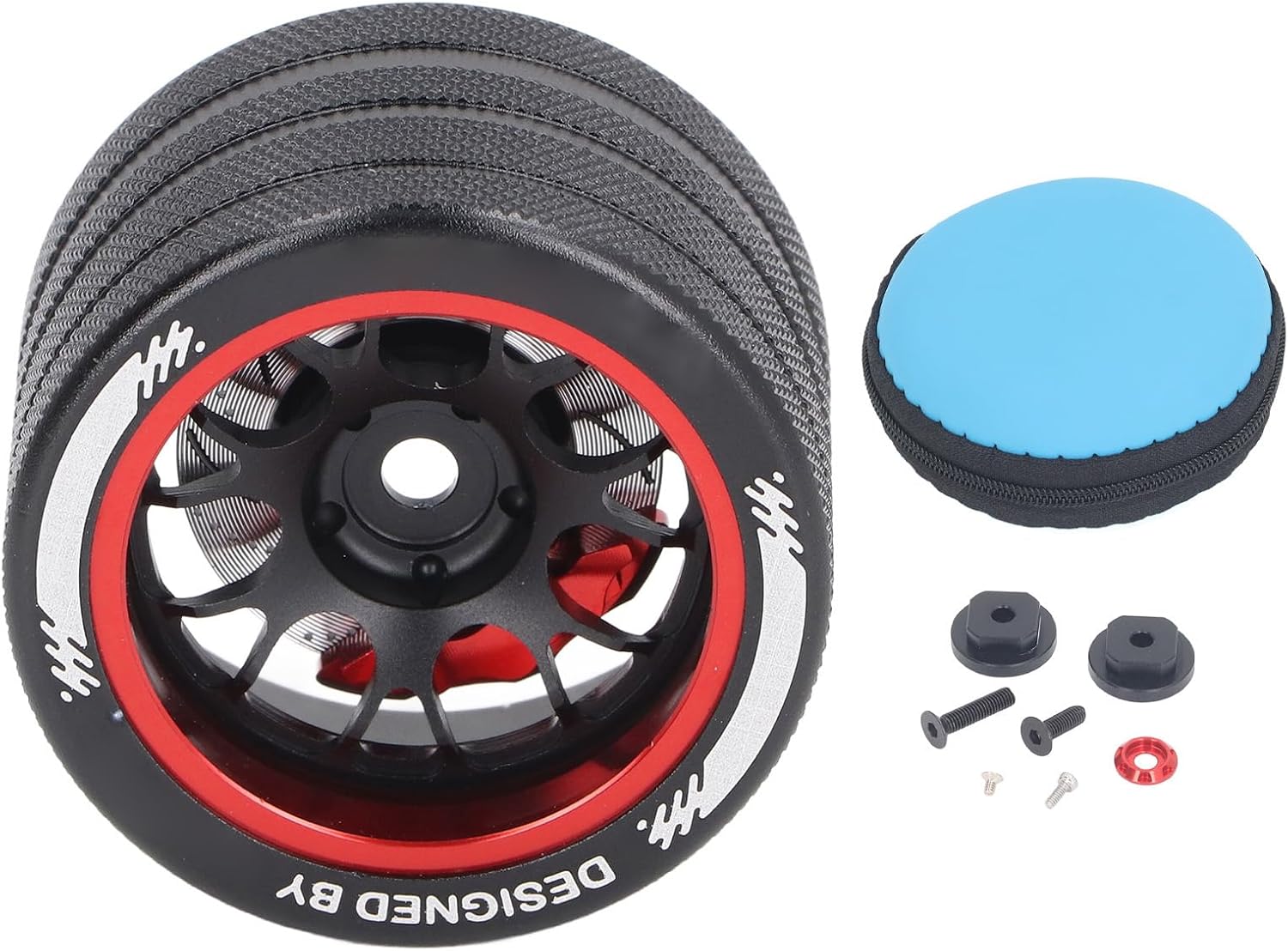 RC Hand Wheel Aluminum Alloy Lightweight Impact Remote Control Handwheel for, Aluminum RC Hand Wheel Remote Control Steering Wheel Replacement Handwheel for Futaba (Red)