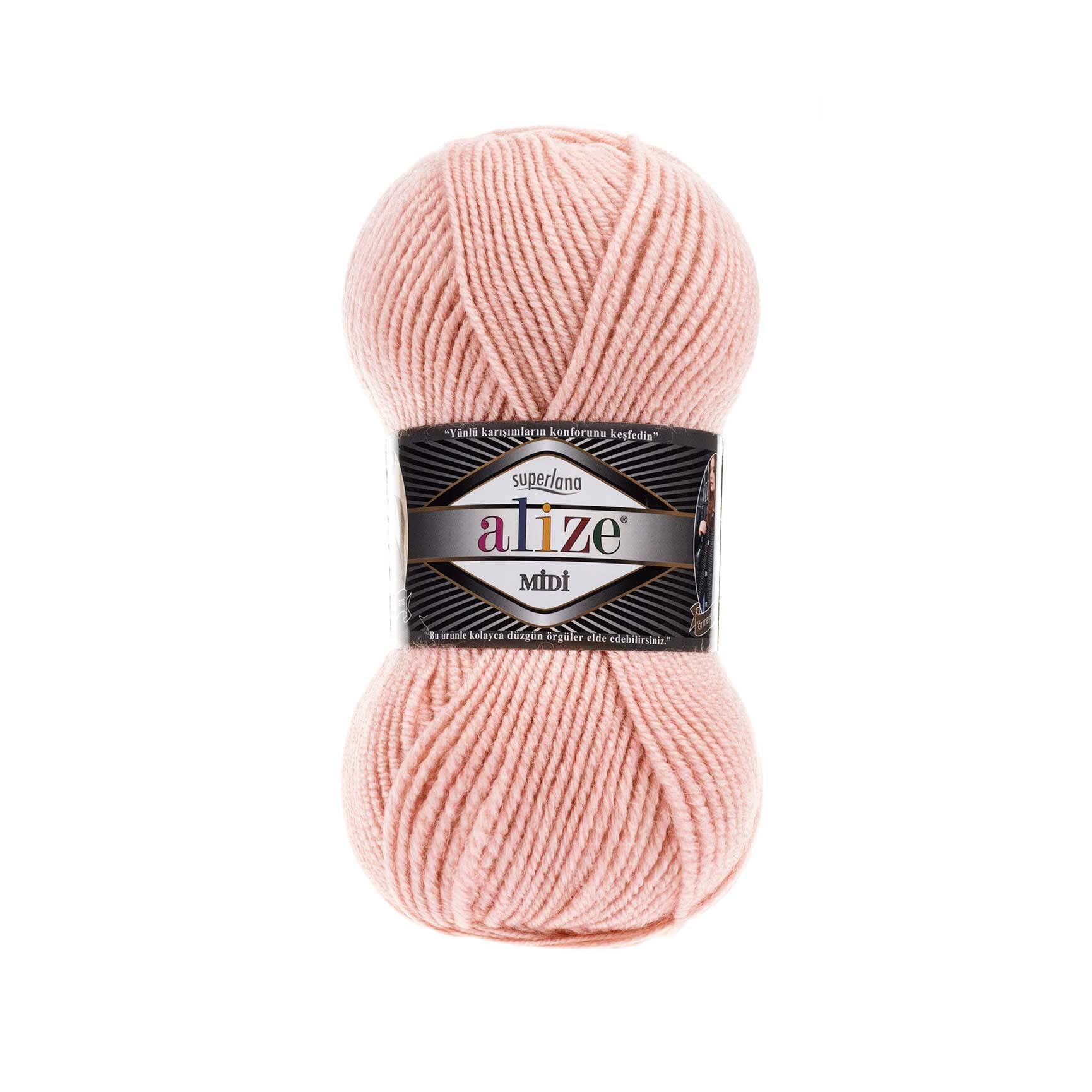 Alize SuperLana Midi Filato Morbido - 4 Matasse Da 100g (170m) - 75% Acrilico 25% Lana, Colore 212 Benzina