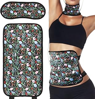 Bochino Castor Oil Pack Wrap Reusable Organic Castor Oil Packs Kit for Liver Detox, Thyroid, Insomnia,Constipation and Inflammation, Leak-Free Soft Bamboo Cotton with Adjustable Elastic Strap