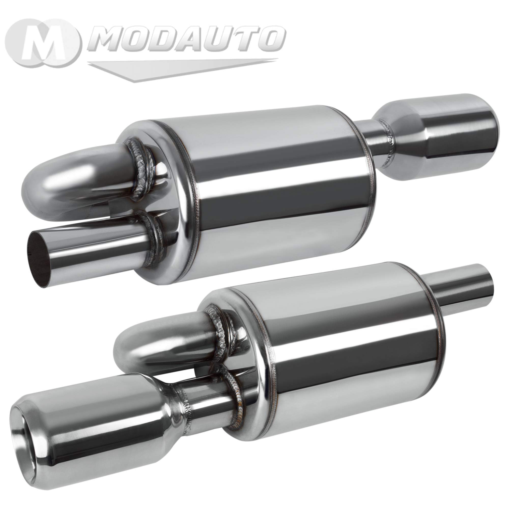 MODAUTO Terminal de Escape, Silenciador de Escape, Escape Deportivo, Acero Inoxidable, Universal, Modelo F052