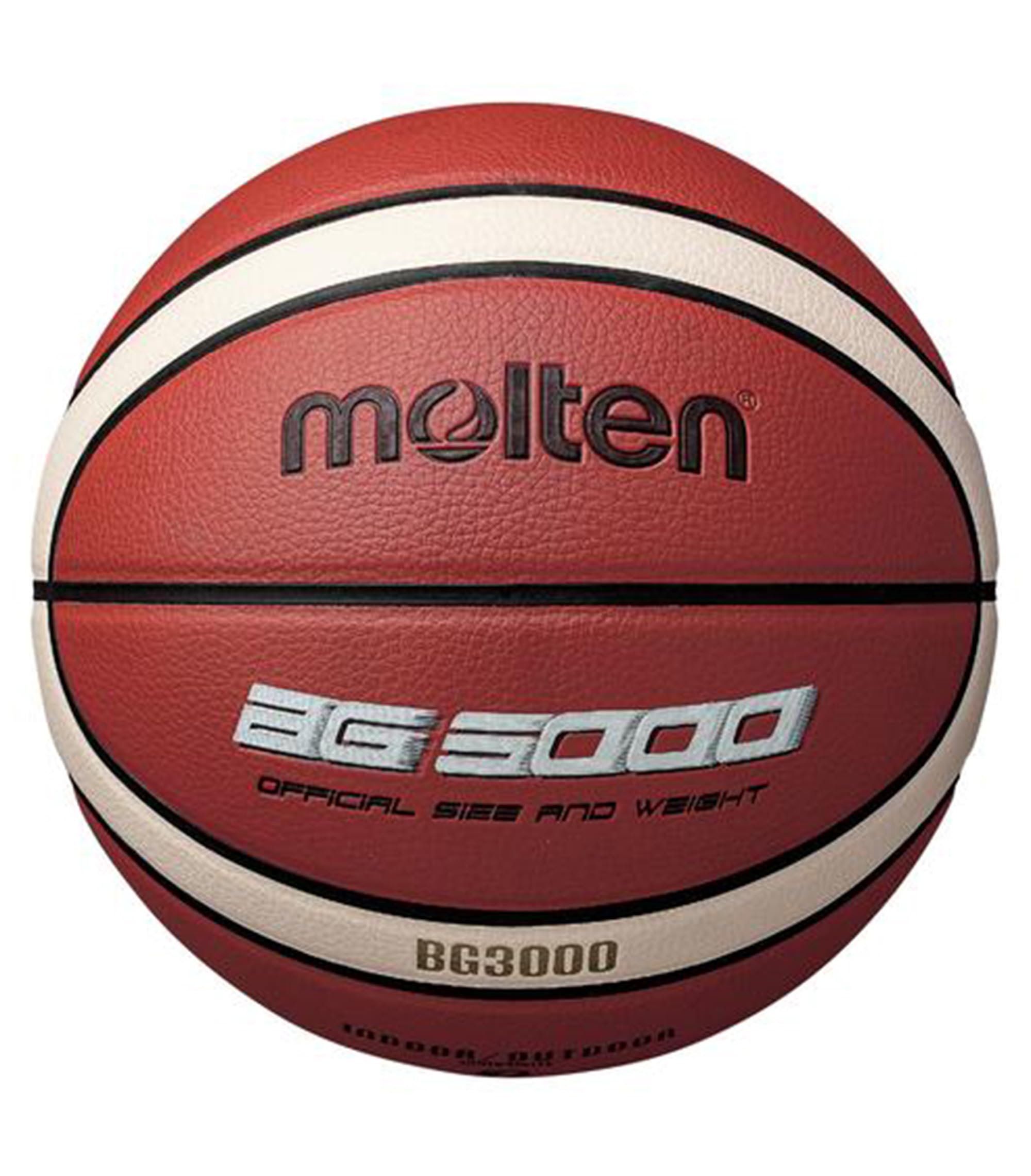 BG3000 Basketball, FIBA Approved, Synthetic Leather, Indoor/Outdoor Play, Orange/Ivory