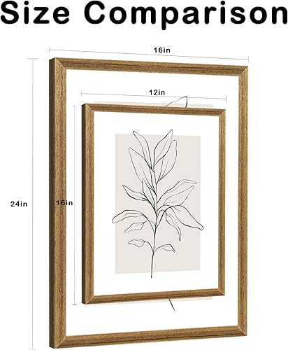 Miniatura 7 de WRFON Framed Botanical Wall Art Set of 3, 12x16 Minimalist Line Art Canvas Prints with Light Natural Wood Frame, Neutral Gallery Wall Decor for