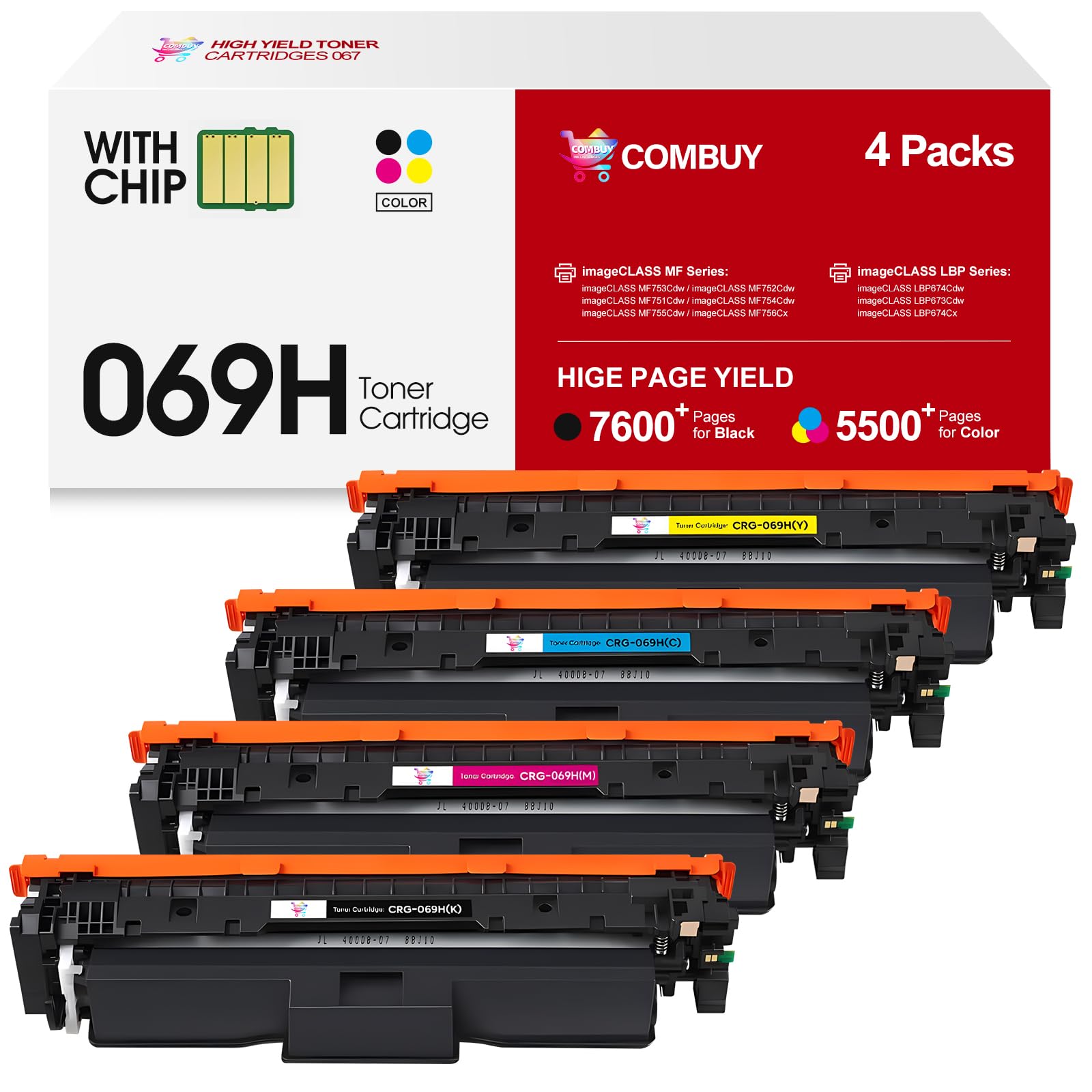 Amazon.co.jp: 069H トナー MF753Cdw (4個パック) Canon 069 069H
