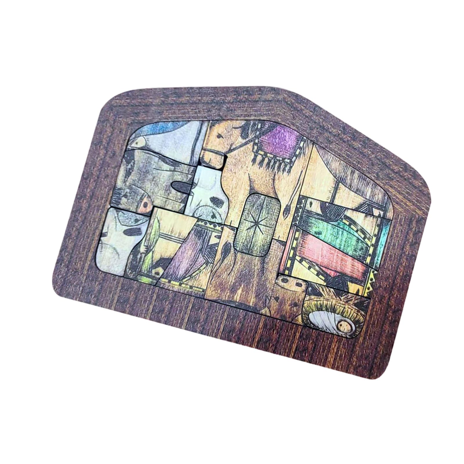 Xinsheinelry Handcraft Wood Nativity Scene Figurine Exquisites Detail Nativity Puzzle for Home Decorations Featurings Jesuss Birth Religious Home Decors