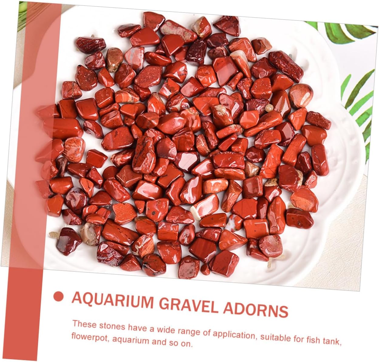 Red Jasper Aquarium Gravel 7-9mm Bulk Decorative Fish Tank Stones Terrarium Rocks for Aquatic Pets and Fish Tank Supplies