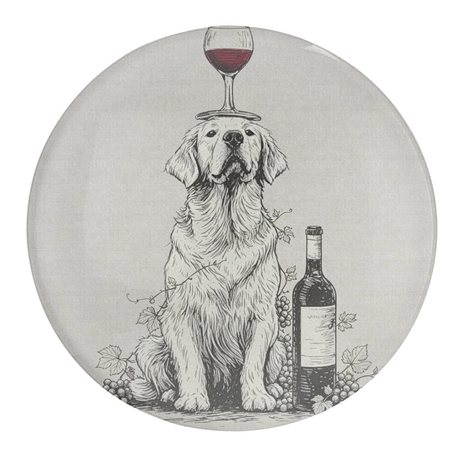 Fekiloot Style Funny Wine Dog Refrigerator Magnet Fridge Magnet4 Pcs