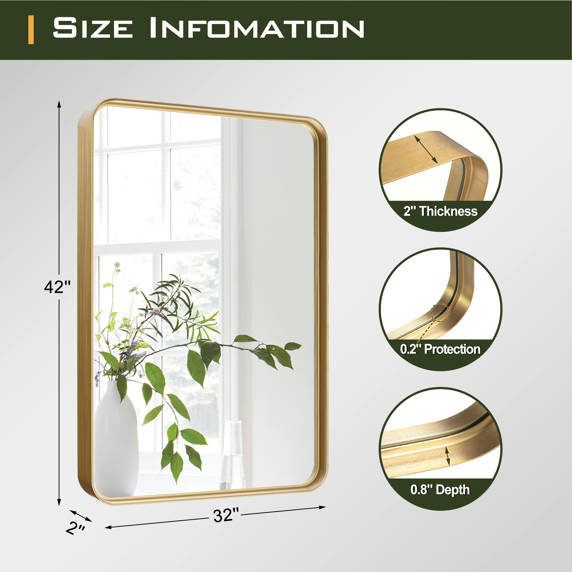 NicBex Wall Mounted Mirrors