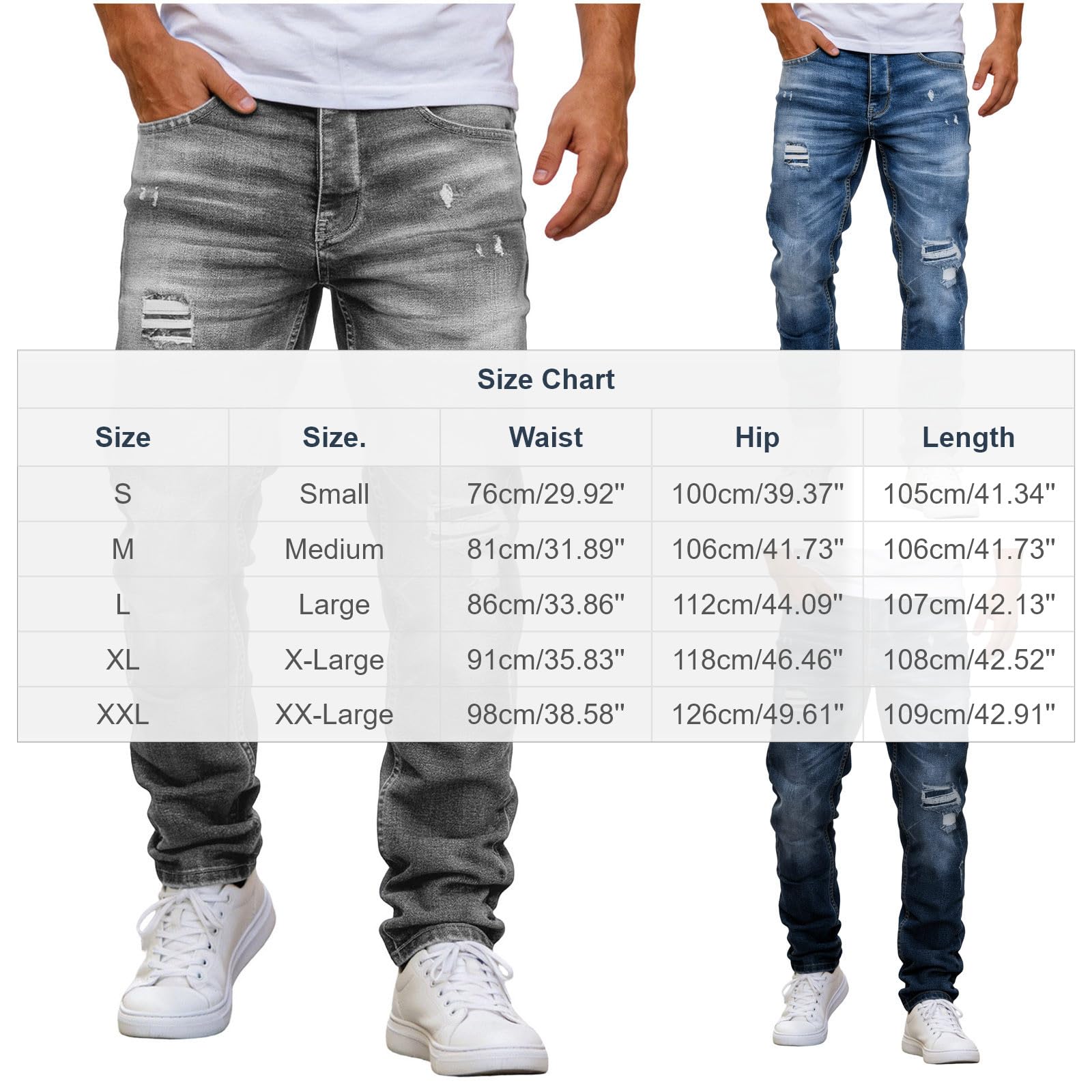 Jeans Herren Straight Jeanshose Sommerjeans Regular Fit Y2K Streetwear Destroyed Herrenjeans Outdoor Hosen Männer