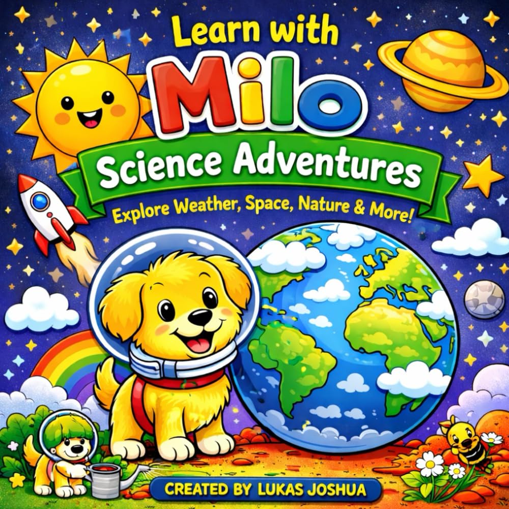 Learn with Milo: Science Adventures Colouring Book: Fun and Easy Learning for Preschoolers Ages 3–7