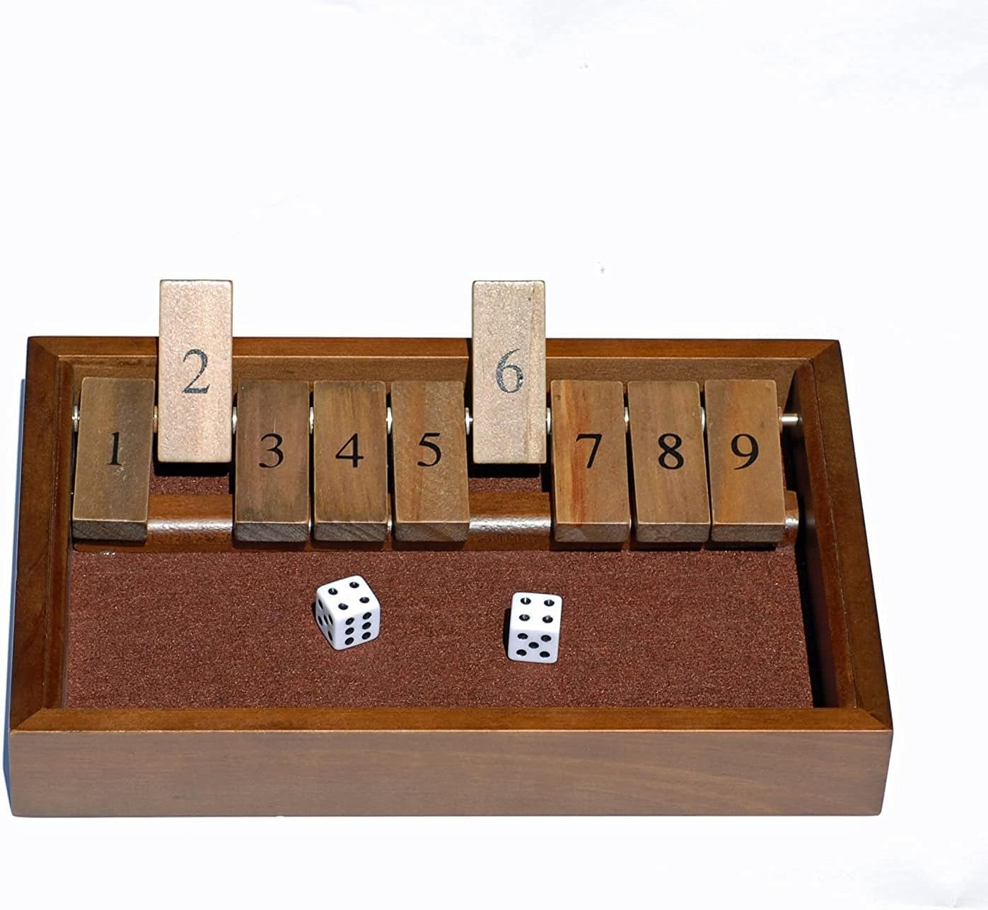 WE Games Classic Dice Board Game 9 Number Flip Tiles with