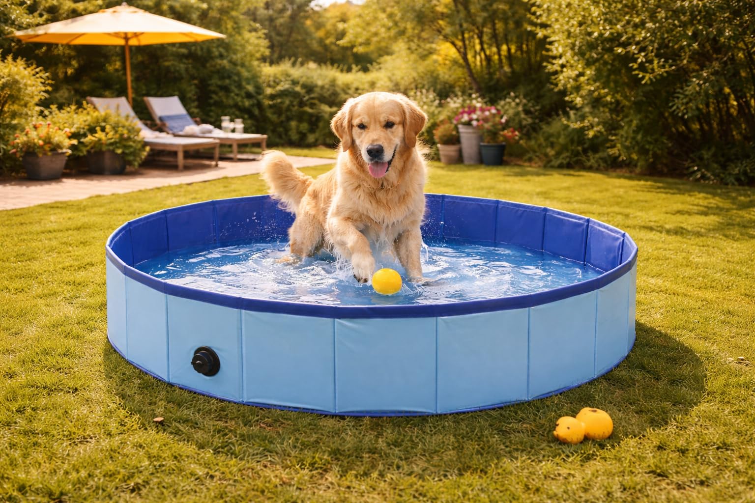 Schizzi per piscina rotondo grigio scuro/blu